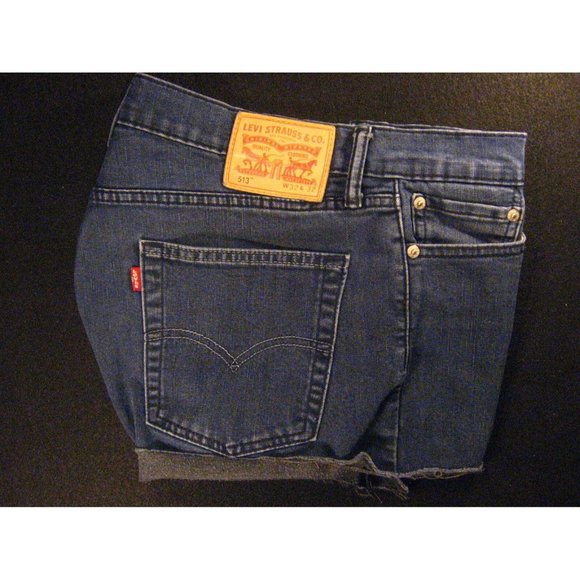LEVIS Zipper-fly 513 CUTOFF JEAN SHORTS Cut Off W 32 Daisy Duke HIGH WAISTED - Picture 3 of 8